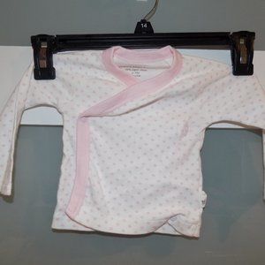 Burt’s Bees Baby Front Snap T-shirt Size 6-9 Months Organic Cotton Girl's EUC